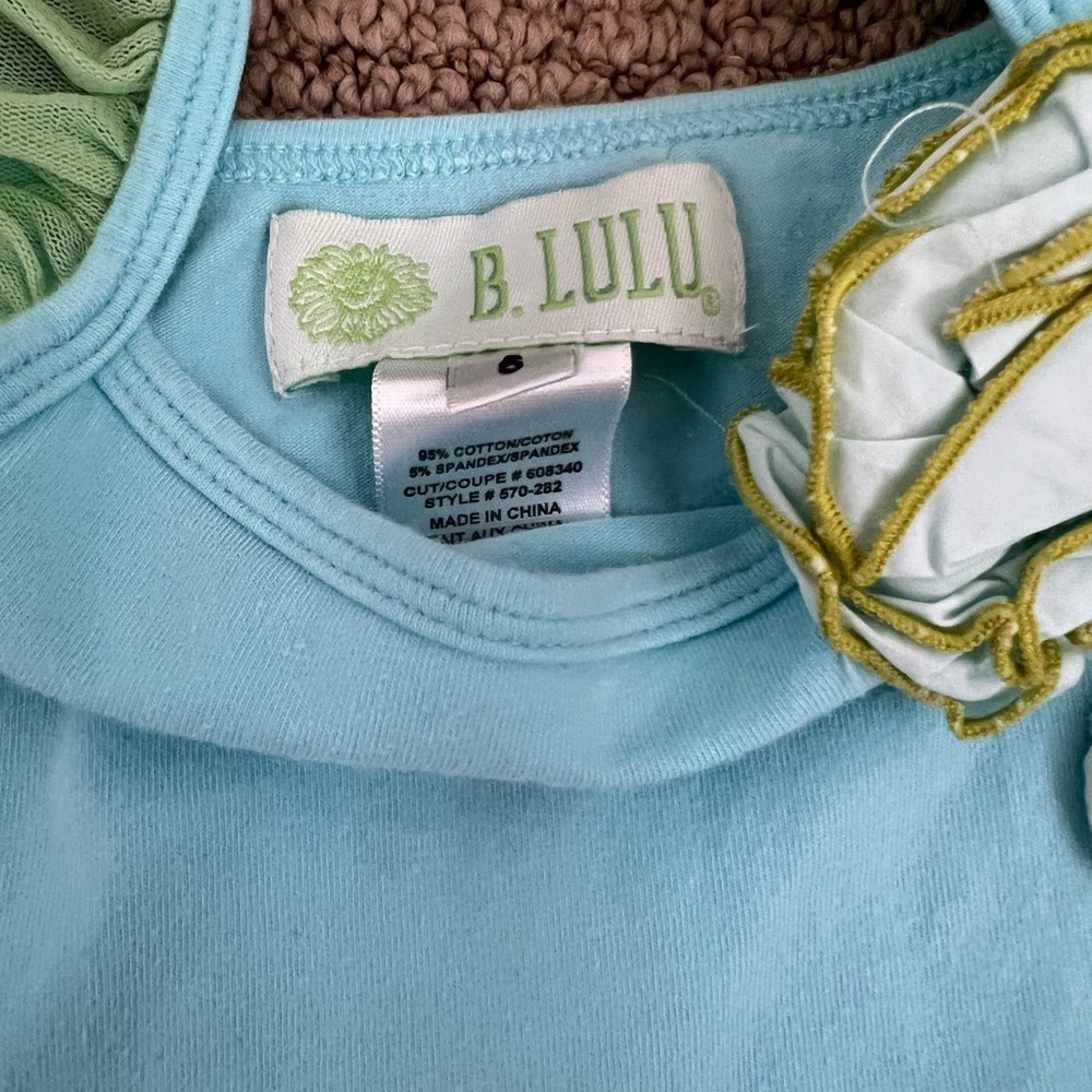 B. Lulu Tanktop and skirt in blue and green. Size 6 - Picture 7 of 8
